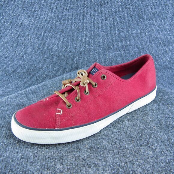 SPERRY Women Boat‎ Shoe Red Fabric Lace Up Size 11 Medium - Picture 1 of 10